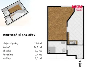 Pronájem bytu 2+kk, Praha - Nusle, Na výsledku I, 45 m2