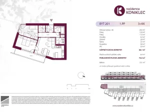 Prodej bytu 3+kk, Brno, Rybnická, 66 m2