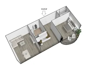 Pronájem bytu 2+1, Hrušovany u Brna, Sídliště, 58 m2