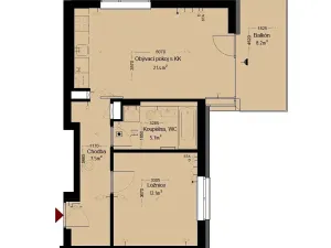 Pronájem bytu 2+kk, Trutnov, Chodská, 52 m2