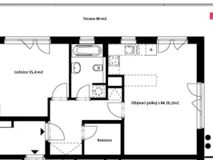 Pronájem bytu 2+kk, Praha - Pitkovice, Penízovková, 58 m2