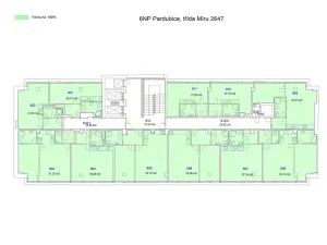 Pronájem bytu 2+kk, Pardubice, třída Míru, 53 m2
