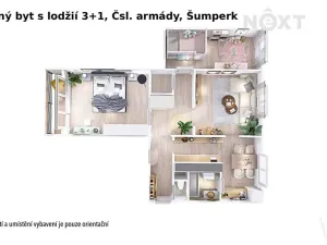 Prodej bytu 3+1, Šumperk, Čsl. armády, 70 m2