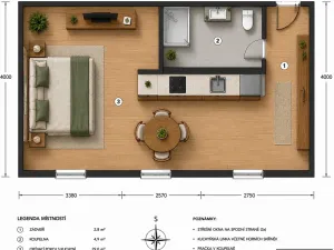 Pronájem bytu 1+kk, Uherský Brod, Kaunicova, 27 m2