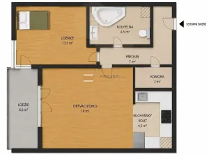 Prodej bytu 2+kk, Praha - Košíře, Plzeňská, 57 m2