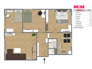Prodej bytu 3+1, Most, Jaroslava Vrchlického, 73 m2