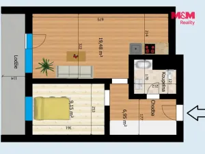 Pronájem bytu 2+kk, Kutná Hora - Šipší, Jana Zajíce, 40 m2