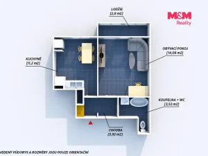 Prodej bytu 1+1, Příbram, Čechovská, 33 m2