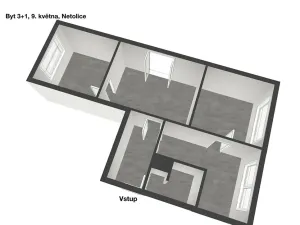 Prodej bytu 3+1, Netolice, 9. května, 63 m2