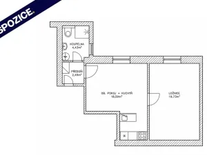 Prodej bytu 2+kk, Praha - Vysočany, Zákostelní, 45 m2