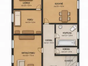 Prodej bytu 3+1, Vojtanov, Nádražní čtvrť, 83 m2
