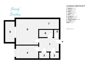 Prodej bytu 2+kk, Brno, Běloruská, 46 m2