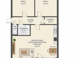 Prodej bytu 3+kk, Praha - Černý Most, Bouřilova, 72 m2