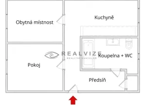 Pronájem bytu 2+1, Zliv, Lidická, 53 m2