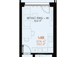 Prodej bytu 1+kk, Brno, Veveří, 30 m2