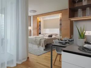 Pronájem bytu 1+kk, Praha - Střížkov, Střížkovská, 45 m2