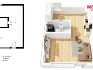Pronájem bytu 1+kk, Kladno - Švermov, Svojsíkova, 45 m2