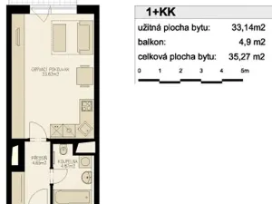 Pronájem bytu 1+kk, Praha - Hostivař, Athénská, 35 m2
