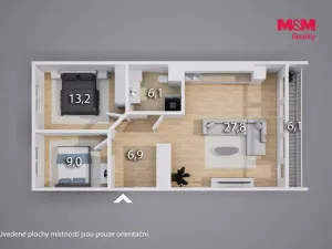 Pronájem bytu 3+kk, Teplice - Trnovany, Antonína Sochora, 71 m2