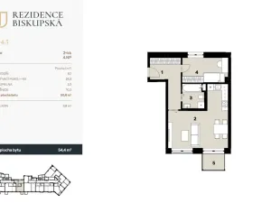 Prodej bytu 2+kk, Ostrava - Moravská Ostrava, Biskupská, 51 m2