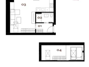 Prodej bytu 2+kk, Praha - Smíchov, Grafická, 33 m2