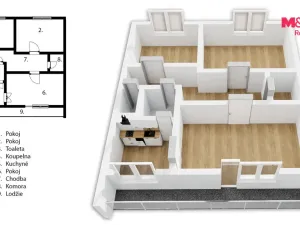 Prodej bytu 3+1, Kladno - Kročehlavy, Děčínská, 76 m2