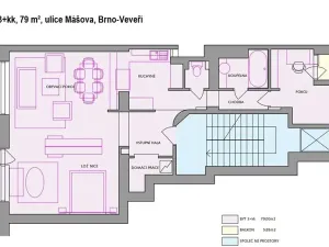 Pronájem bytu 3+kk, Brno, Mášova, 80 m2