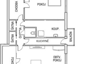 Prodej bytu 3+1, Písek - Hradiště, Ke Střelnici, 88 m2