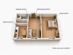Pronájem bytu 2+1, Horažďovice, Komenského, 65 m2