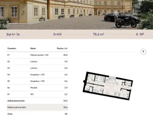 Pronájem bytu 3+kk, Praha - Košíře, Musílkova, 79 m2