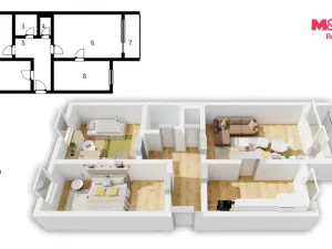 Prodej bytu 3+1, Praha - Chodov, Benkova, 65 m2