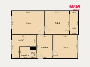 Prodej bytu 3+1, Mariánské Lázně - Úšovice, Hroznatova, 60 m2