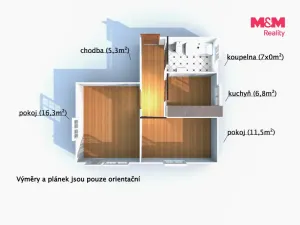 Pronájem bytu 2+1, Karlovy Vary - Bohatice, Na Výšině, 45 m2