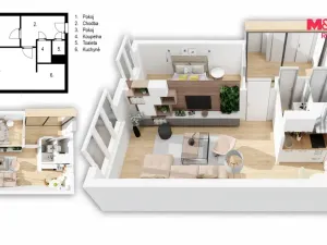Prodej bytu 2+kk, Praha - Řepy, Jiránkova, 43 m2