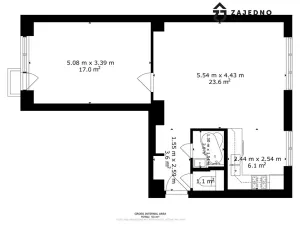 Pronájem bytu 2+kk, Brno, Jana Uhra, 53 m2