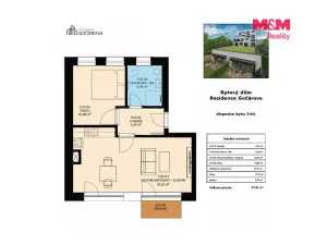 Prodej bytu 2+kk, Hradec Králové - Pražské Předměstí, Gočárova třída, 48 m2