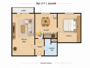 Prodej bytu 2+1, Jeseník, Vrchlického, 42 m2