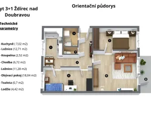Prodej bytu 3+1, Ždírec nad Doubravou, nám. 9. května, 63 m2