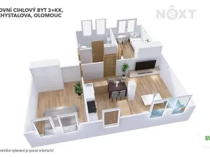 Pronájem bytu 3+kk, Olomouc, Přichystalova, 67 m2