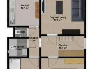 Prodej bytu 3+1, Česká Lípa, Kunratická, 66 m2