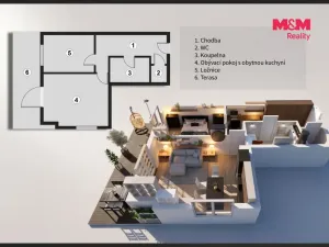 Prodej bytu 2+kk, Holubice - Kozinec, Platanová, 51 m2