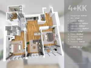 Prodej bytu 4+kk, Praha - Dejvice, Zelená, 125 m2