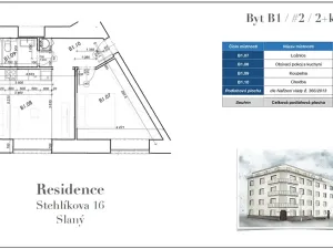Prodej bytu 2+kk, Slaný, Stehlíkova, 40 m2