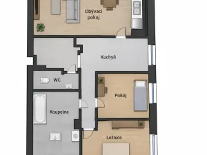 Prodej bytu 3+1, Krupka, Sídliště, 57 m2
