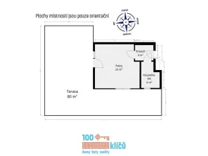 Pronájem bytu 1+kk, Praha - Lipence, Oddechová, 35 m2