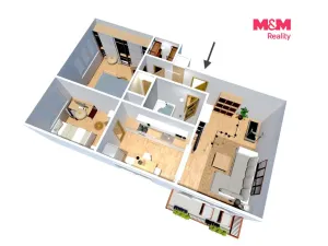 Prodej bytu 3+1, Vimperk - Hrabice, 63 m2
