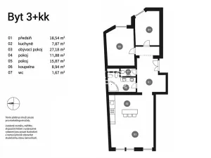 Pronájem bytu 3+kk, Praha - Nové Město, Masarykovo nábřeží, 92 m2