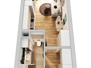 Prodej bytu 1+kk, Milovice, Topolová, 25 m2