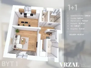 Prodej bytu 2+kk, Nýrsko, 45 m2