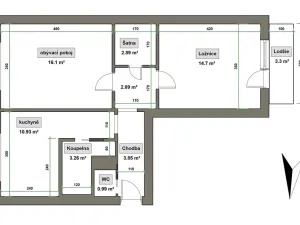 Pronájem bytu 2+1, Vsetín, 56 m2